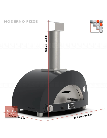 Alfa Forni MODERNO gas pizza oven A32-FXMD-GGRA ALFA FORNI® ALFA FORNI mobile ovens