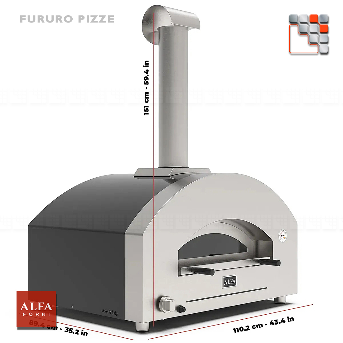 FUTURO Inox Gas Alfa Forni Pizza Oven Gas or Wood