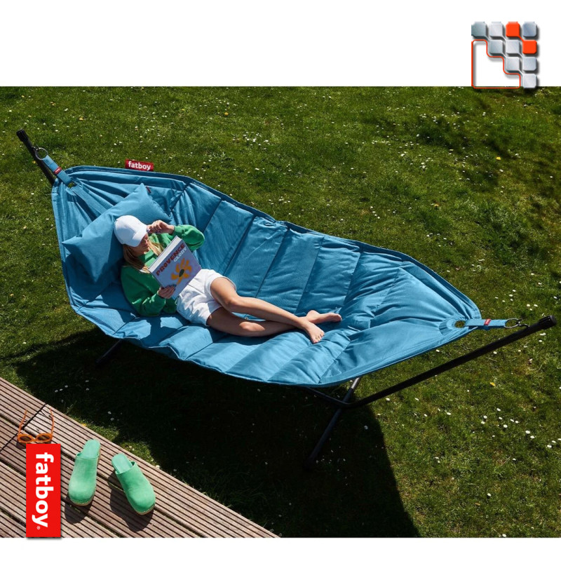 Fatboy® Headdemock Hamac Double XXL Avec Support - Hamac 2 Personnes Taupe 270 X 138 Cm