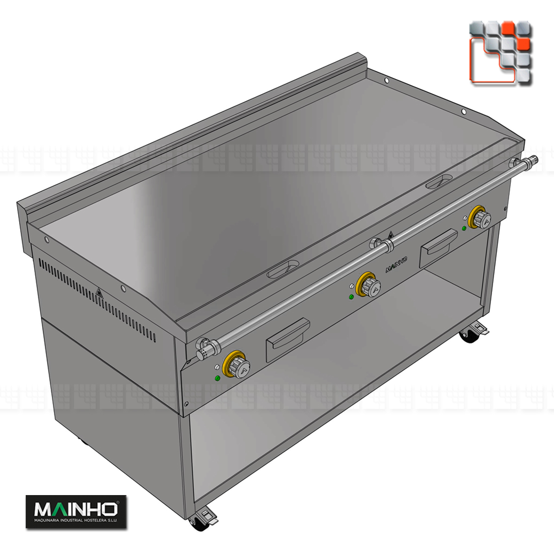 FRYTOP FCET-150/7 en MPC-RFC Mobiliario de rodillos Mainho - Vista 3D
