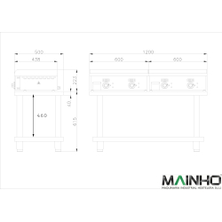 MAINHO Low Profile Stainless Steel Chassis - Wooden Stainless Steel Serving Trolleys - MA...