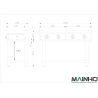 MAINHO Low Profile Stainless Steel Chassis - Wooden Stainless Steel Serving Trolleys - MA...