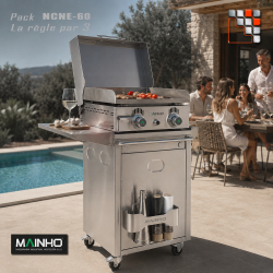 Pack Chariot Inox CNE-60 et Plancha MAX MAINHO